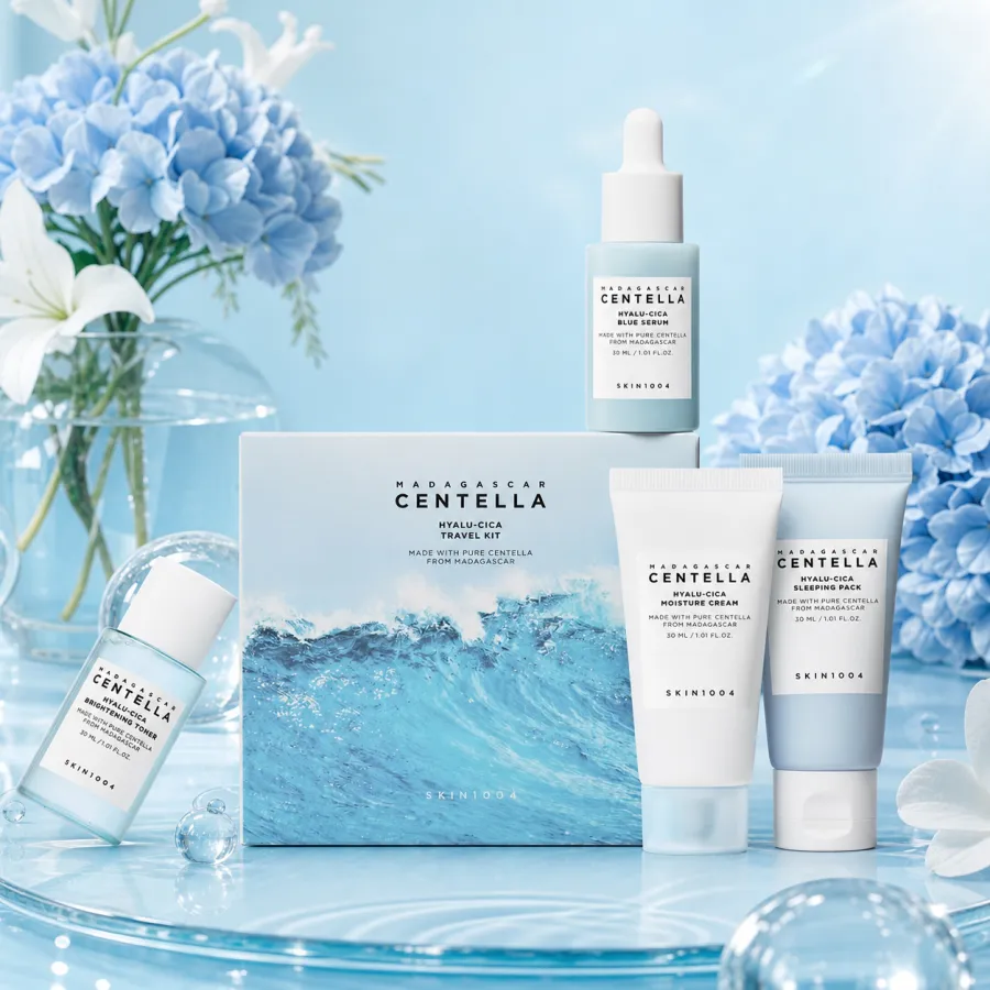 SKIN1004 Madagascar Centella Hyalu-Cica Travel Kit  (BLUE)